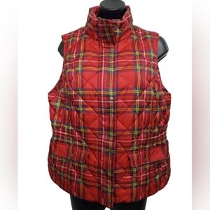 Talbots Jacket, Women's MP Vest, Puffer zip and button-up Down Filled Preppy